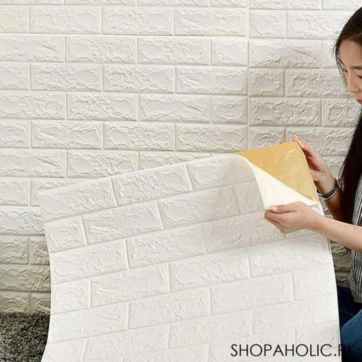 3D Foam Brick Wall Sticker - Waterproof, Soft, DIY Self-Adhesive, 27x30 Inches