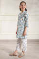 SAYA Printed Lawn Stitched 2 Piece (Shirt/Trouser)  For Kids white 87324. 