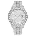 【Can last for 10 years】 TEMU Diamond Hip Hop Steel Strap Watch   Cuban Bracelet with Street Trend Men's Watch. 