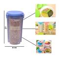 3 In 1 Transparent Air-Tight Jars Plastic Storage Box For Food Cereals Grain Sealed Container (1.5KG). 