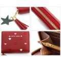 1PC Women Small Wallet Ladies Mini Tassel Wallet Cute Girl Short Zipper Lovely Pu Leather Coin Purse Female Hand Wallet Purse. 