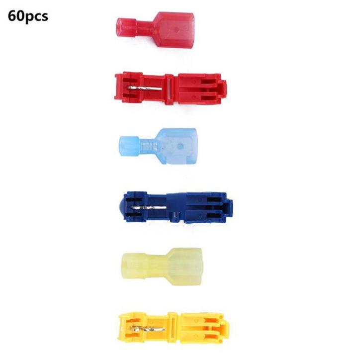 60pcs Tap electrical connectors Quick Splice Taps and insulated male quick disconnect terminals
