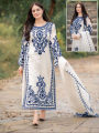 Elegant Embroidered Long Kurti for Women with Dupatta Trouser (3-Piece Suit) Fancy Wedding Dresses for Women. 