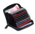 Men's Genuine Leather Card Holder Storage Bags Blocking Zipper Thin Pocket  Stylish mini wallet for girls- Stylish Purse for girls. 