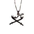 Ya Hussain Swords Crossed Pendant with Chain for Men. 