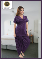 Silk Nighty Patiala 2-Pieces Short Length Half Sleeves Silk Nightwear. 