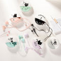 LoliPods1PC Cute Cat Wired In-Ear Headphones With Microphone 3.5 Mm Wire-Controlled Music Headphones With Headphone Box Universal Yx. 