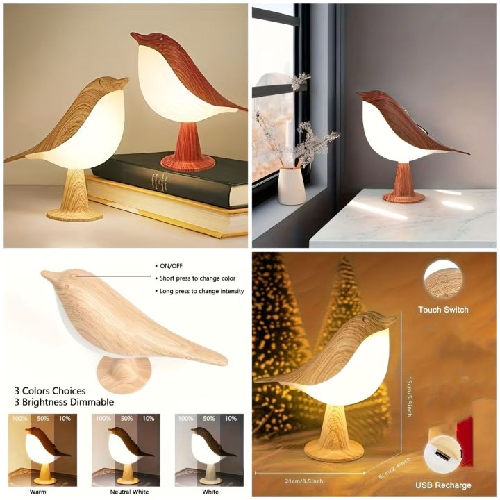 Image result for Sparrow Bird Shaped, Rechargeable Bedside Lamp/Bird Table Lamp, Small ...