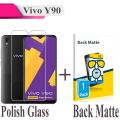 2-in-1 Combo Pack For Y90 - Tempered Glass, Back Matte Protector. 