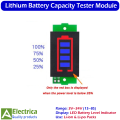 1S-8S Lithium Battery Capacity Indicator Module Tester 3V–34V for Li-ion Li-po Pack Voltage Display Battery Level Monitoring Tool for DIY Electronics & Projects by Electrica. 