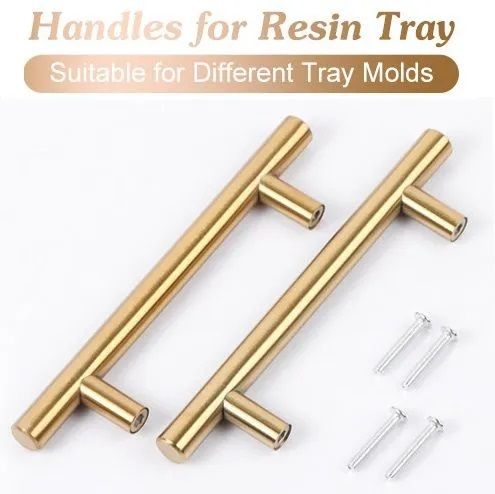 Handles for Resin Tray | 1 pair of Golden Metallic Resin Tray handles for Resin Plaques