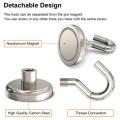 CUANFEN 10 Pack Gravity Hook Strong Magnetic Hook Key Holder for Wall Multipurpose Storage Hooks Coat Cup Hanger Magnet Home Garden. 