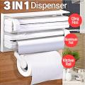 New Plastic Triple Tissue Paper Dispenser 4 In 1 Foil Cling Film Tissue Paper Roll Holder For Kitchen Triple Paper Roll Dispenser And Holder For Tissu. 