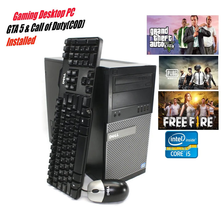OptiPlex 7010 Tower Gaming PC Core i5-3470 3.2GHz 3rd Generation 8GB RAM 1TB Hard 2 GB Graphic Card Keyboard Mouse - GTA 5 & PUBG or Call Of Duty Games Installed