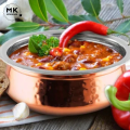Copper Serving Handi | Shahi Copper Handi Serving Dish | Hammered Design with Steel Outer Layer – Available in Different Sizes, Real Copper Pot for Serving, Premium Tableware for Special Occasions" | Shahi  Dish. 