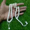 Camel Bone Tasbeeh 100 Beads Round Style 8  mm Size | Muslim Counter Prayer Beads. 