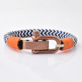 Fashion Cool Man Bracelet Stainless Steel Copper Color Screw U Shackle Nylon Rope Men Bracelets. 
