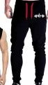 5 Ú Black Vinyl Dumble Printed Gym Summer Hooded Sleeveless Tracksuit for Mens (Hooded Tshirt + Trouser ). 