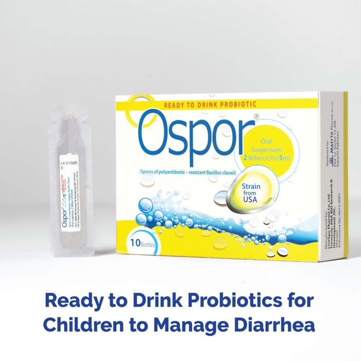 Ospor® Ready to drink probiotics for children to managing diarrhea