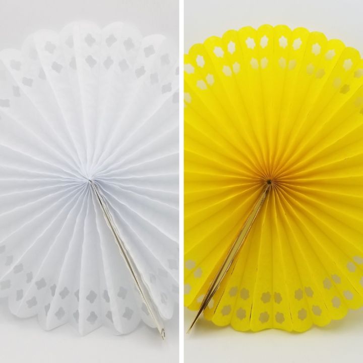 PAPER FAN PARTY DECORATION CREPE PAPER FANS ( 13 INCH )
