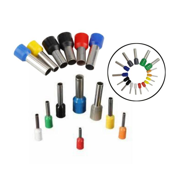 100 Pcs MIX Assorted Insulated Tubular wire connector Hollow Type Terminals Crimp Electrical Wire Cable Connector lugs thimble lugs Ferrule Sizes 0.5mm, 0.75m, 1mm, 1.5mm, 2.5mm, 4mm, 6mm, 10mm, 16mm, 25mm.