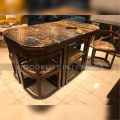 Customized space saver dining chairs set with table Six chairs  pure sheesham wood life time warranty. 