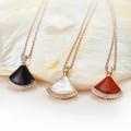 Stainless steel necklace for women Girl skirt stone Pendant Women necless Rose gold chain Adult etiquette gift shell necklace. 