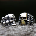 2022 NEW Men's 316L stainless steel rings high quality Vintage punk skull with fashion Gothic Motorcycle Jewelry. 