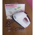 Scarlett Hand Mixer - 7 Speed Egg Beater with Chrome Beater + Dough Hook 180 W Electric Whisk, Hand Blender (White). 
