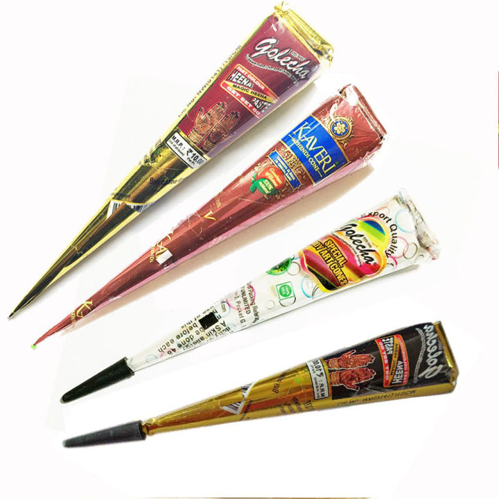 SAKURA New Henna Tattoo Paste Black White Brown Red Henna Cones Indian For Temporary Tattoo Sticker Body Paint Art Cream Cone Wholsale