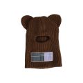 Cute Full Face Cover Ski Mask Hat with Bear Ear Balaclava Knitted Hats Windproof Skullies Beanies Bonnet Winter Warm Uni Caps. 
