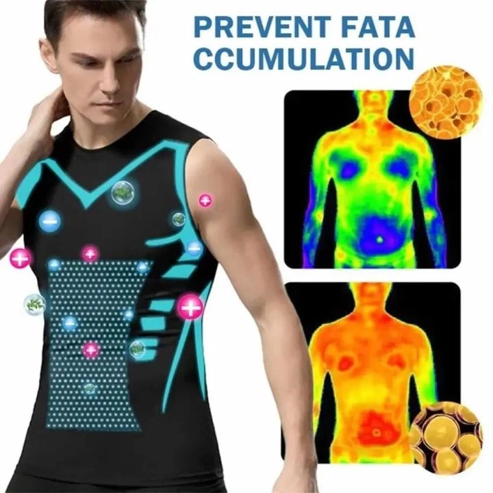 Ionic Shaping Vest Men's Sports Skin-tight Vests Fast Dry Breathable Slim Sleeveless Elastic Vest Fitness Top