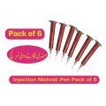 Injection Mehndi Pen Pack of 6.. 