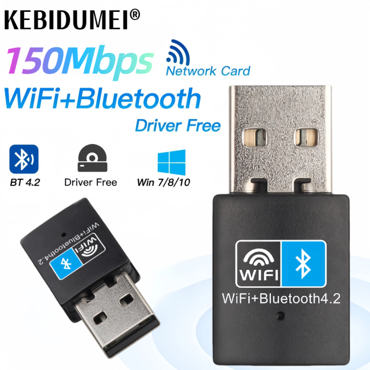 150Mbps USB WiFi Bluetooth Adapter 2in1 Dongle 2.4G WiFi Network card Wireless Wlan Receiver Driver Free For PC Laptop WIN 8/10