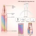 Electric Hair Remover Trimmer For Women，Rechargeable 2 in 1 Flawless Facial Razor，Painless Eyebrow Removal Shaver With LED Light For Lip Chin Bikini Fuzz Mustache. 