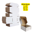 4 x 4 x 2  Inch White Hard E-Commerce Packing Boxes (White, Brown) Quick Shipper. 