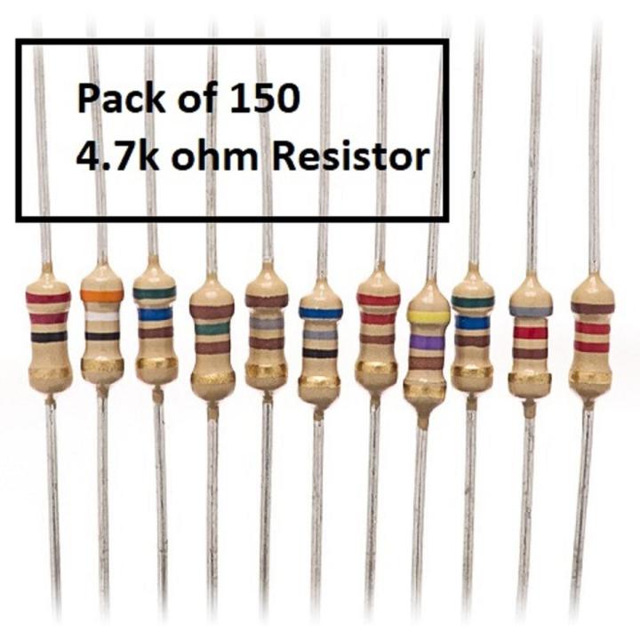 Pack of 150 - 4.7K Ohm Resistor 4k7 1/4W