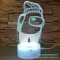 3D night light among us crack colorful remote control 16 color gift lamp bedside lamp table lamp. 