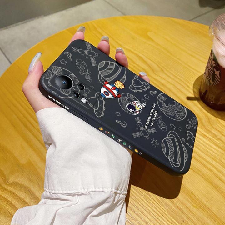JIUMOO for Infinix Note 11 Case Whit Fashion Space Astronaut Side Square Edge Protect Softcase Thin Pattern Silicone Casing Full Lens Cover Camera Shockproof Cases
