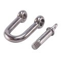 4pcs M6X38mm Straight D-Shackle, Short, Stainless Steel AISI 316. 