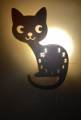 DIY 3D Cute Cat Wall Clock with 24 LED for Living Room, Kids Room, Dining Room, Home Decoration Black. 