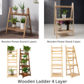 Plant stand Wooden Ladder Folding Book Shelf Stand Plant Flower Display Elegant stand. 