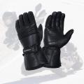 Winter Genuine Leather Gloves for Men and Women Use (Black), Motorcycle Gloves 100% Natural Sheepskin Thermal Thinsulate Lining Windproof Waterproof Reinforced Warm Biker Driving Gloves (1 Pair). 
