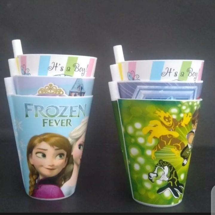 Sippy Cup 300 ml | Glass with pipe | Straw Glass| Cartoon Cups for boys and girls Straw Cup Water Glass Juice Cup With Straw For Kids Random Design
