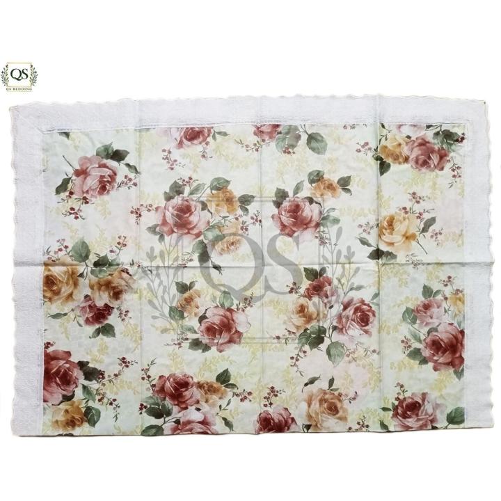 Dastarkhwan Large / Double Side Printed PVC Sheets with Lace - Multi Design & Color 32" x 70" QS Bedding