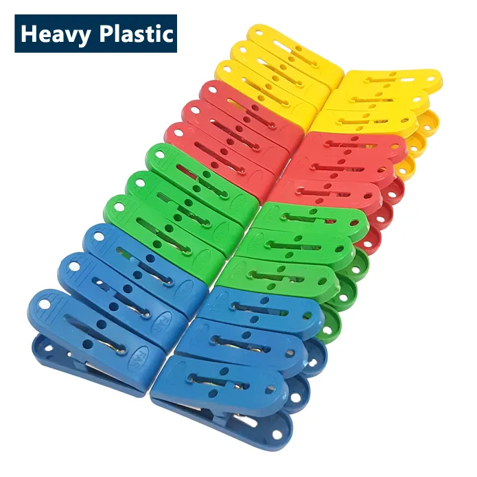 Heavy Plastic Cloth Clips - 24Pcs Cloth Clips Pins Pegs Hanging ...