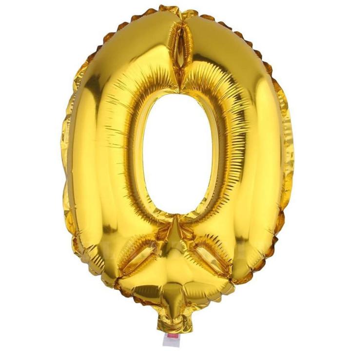 16 Inch Gold Balloons Decor Letters A to Z Numbers 0 to 9 for Wedding Prom Birthday Party (Number 0)