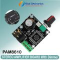 PAM8610 DUAL CHANNEL DC 12V 15W X 2 CLASS D HD DIGITAL AUDIO STEREO HIGH POWER AMPLIFIER BOARD with Dimmer 15W+15W 2-CH STEREO CLASS D DIGITAL AMPLIFIER BOARD. 