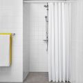 IKEA - BJÄRSEN Shower curtain, white 180 x 200 cm - Fabric Fall Curtains Waterproof Stylish Design, Bathroom Curtain,. 