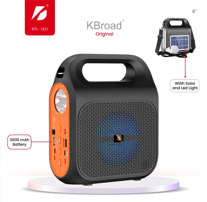 KTS%201837%20Portable%20Bluetooth%20Speaker%204%20Inch%20with%20LED%20Light%20FM%20Radio%20USB%20SD%20Card%20Support%20and%20Solar%20Charging%20-%20Image%203